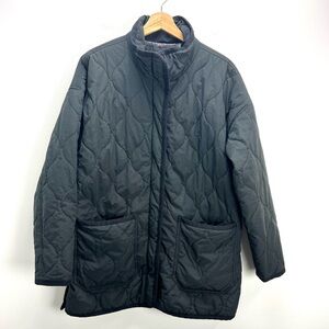 Marine Layer Quilted Jacket Black Barn Chore Field Lightweight Coat XL